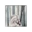 Printed textured canvas artwork of a white horse in a misty forest – modern wall art décor.