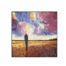 Abstract oil painting “Beyond the Horizon” with a lone figure under a vivid sunset — modern wall art décor.