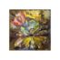 Original floral artwork painted on metal board with gold and pink tones – luxury collectible wall art.