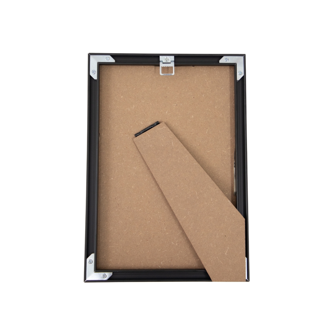 a4 aluminium certificate frame matt black back view