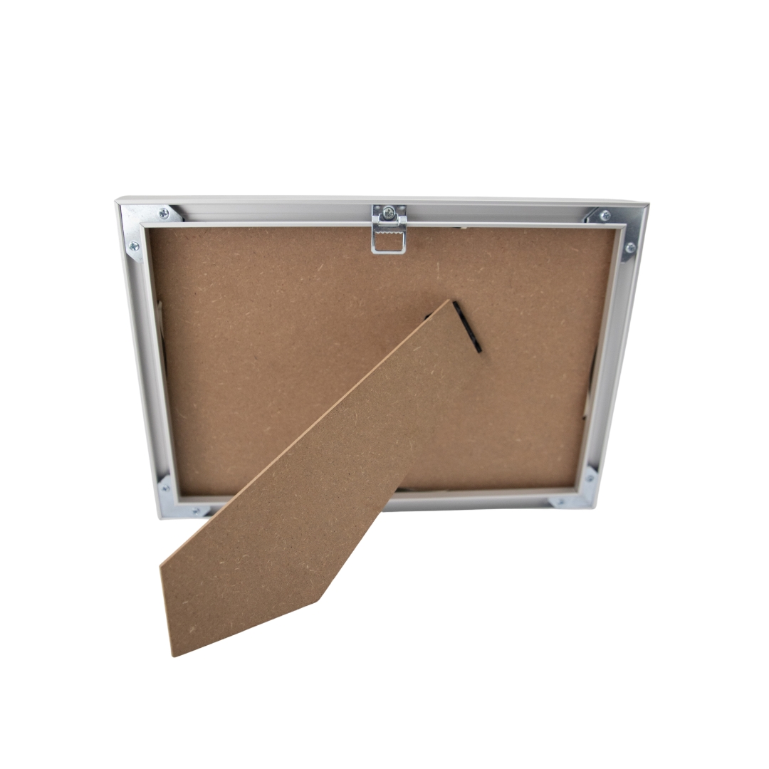 a4 aluminium certificate frame silver back view